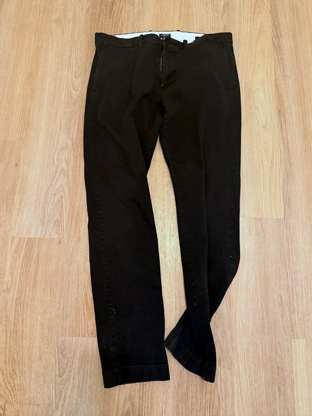 J.Crew Flex Slim Fit Chino Pants Mens 34x32 Black Stretch Cotton Flat Front
